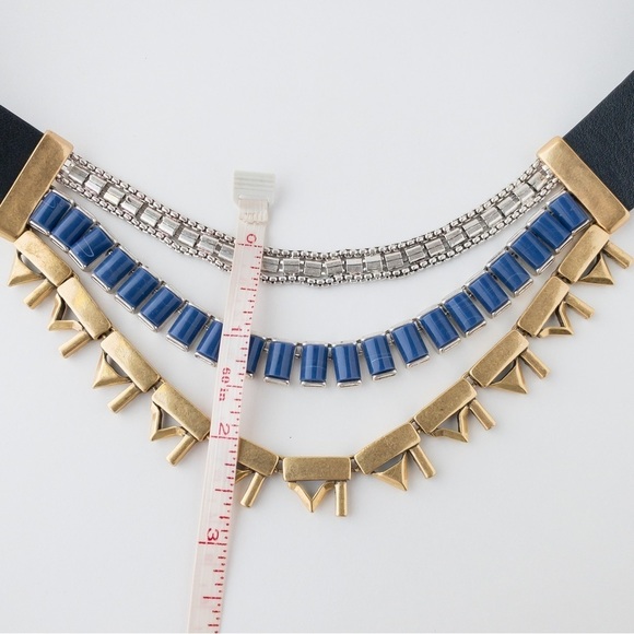 Stella & Dot Natalie Necklace Statement Layered Reversible Gold Silver Tone - Picture 13 of 13